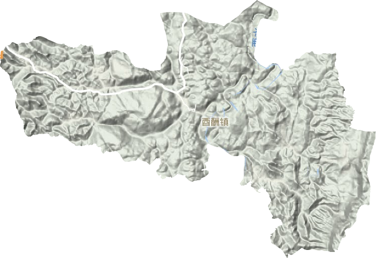 酉酬镇地形地图