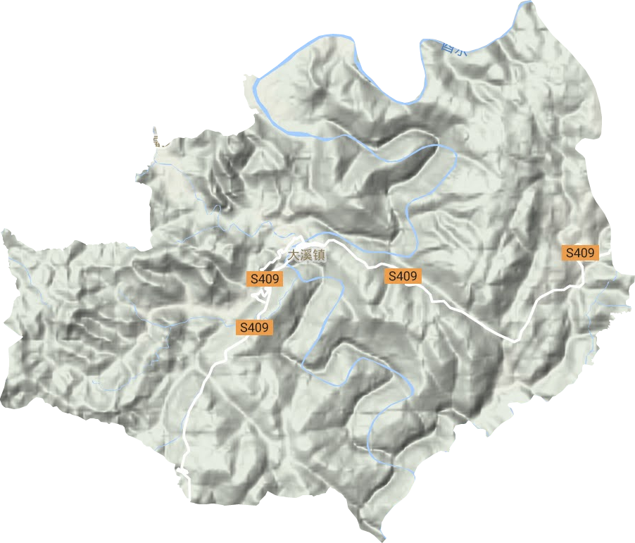 大溪镇地形地图