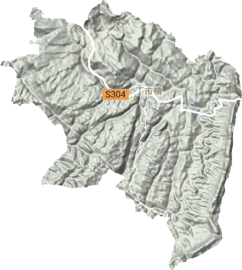 丁市镇地形地图