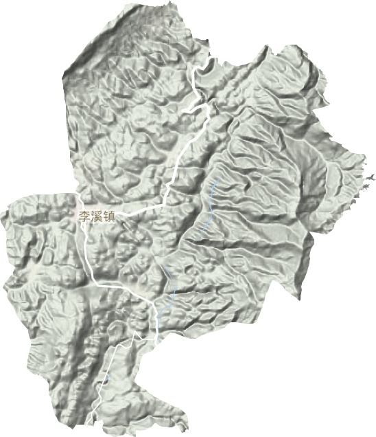 李溪镇地形地图