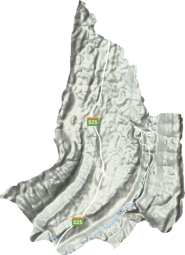 小河镇地形地图