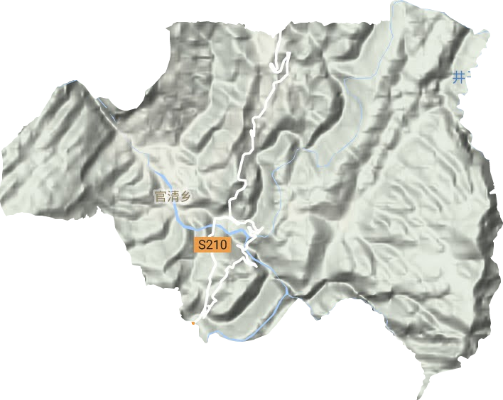 官清乡地形地图