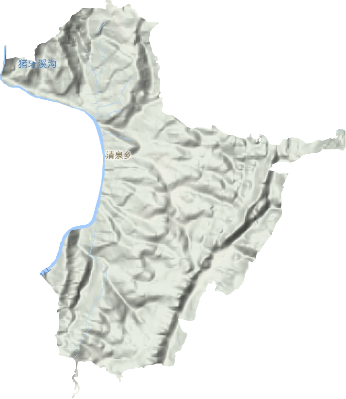 清泉乡地形地图