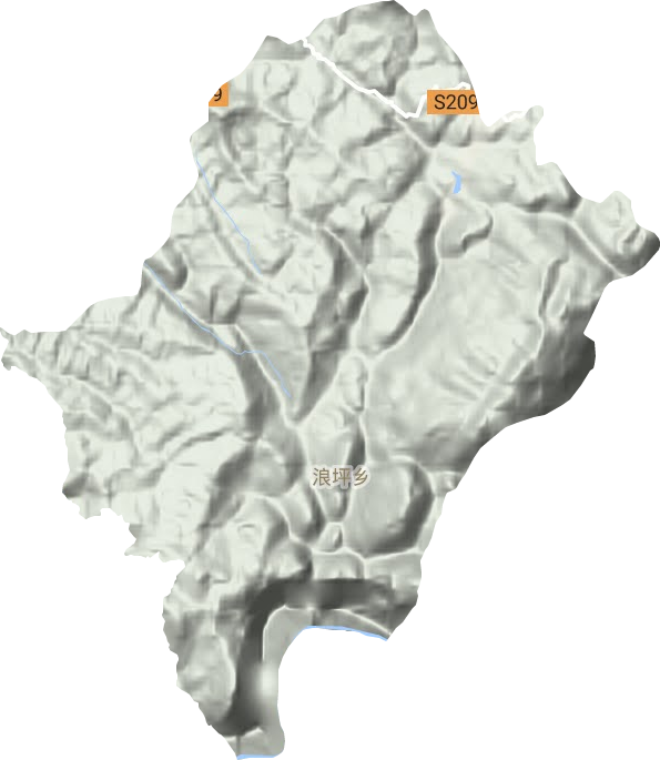 浪坪乡地形地图