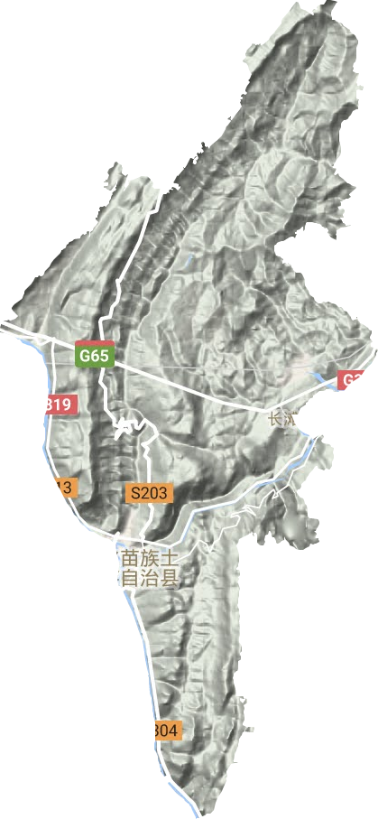 汉葭街道地形地图