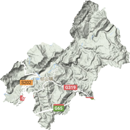 郁山镇地形地图