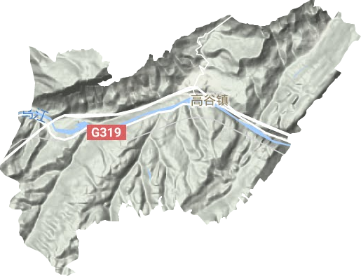 高谷镇地形地图