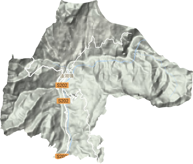 连湖镇地形地图