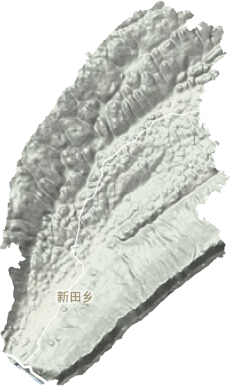 新田镇地形地图