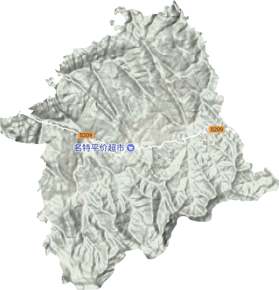 鞍子镇地形地图
