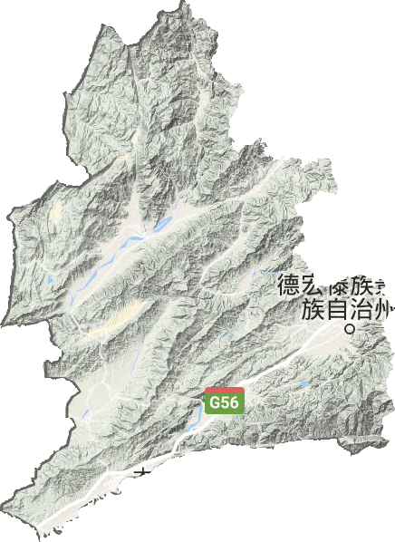 德宏州地形地图