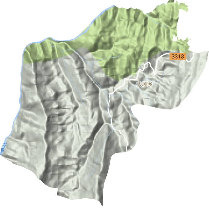 大垭乡地形地图