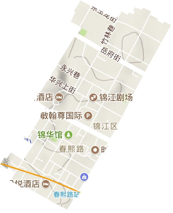 春熙路街道地形地图