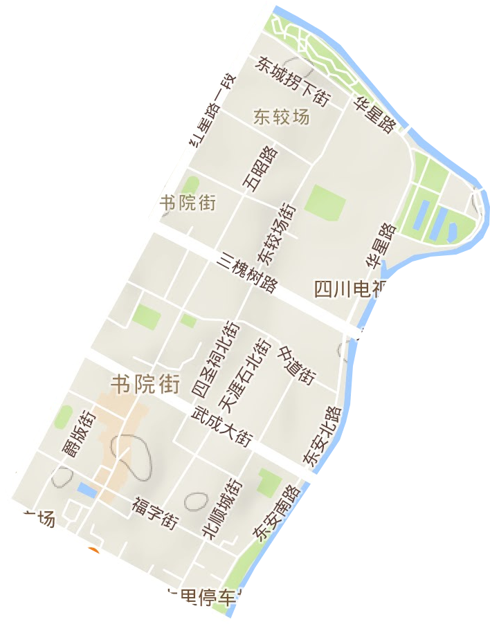 书院街街道地形地图
