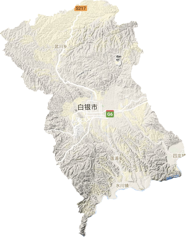 白银区地形地图