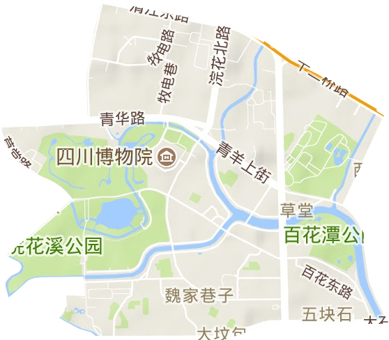 草堂街道地形地图