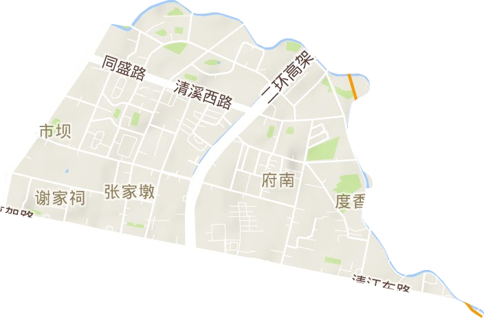府南街道地形地图