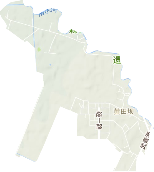 黄田坝街道地形地图