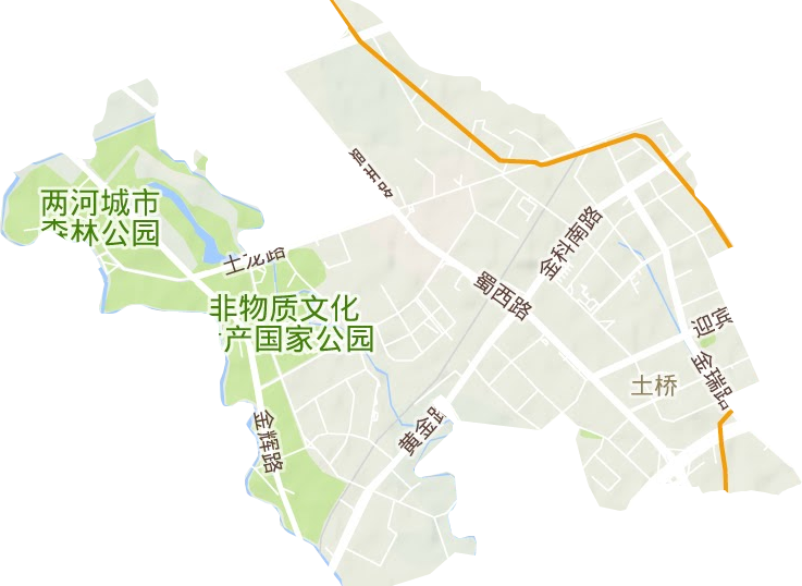 金泉街道地形地图