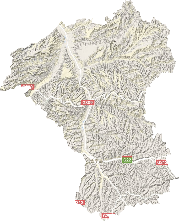 会宁县地形地图