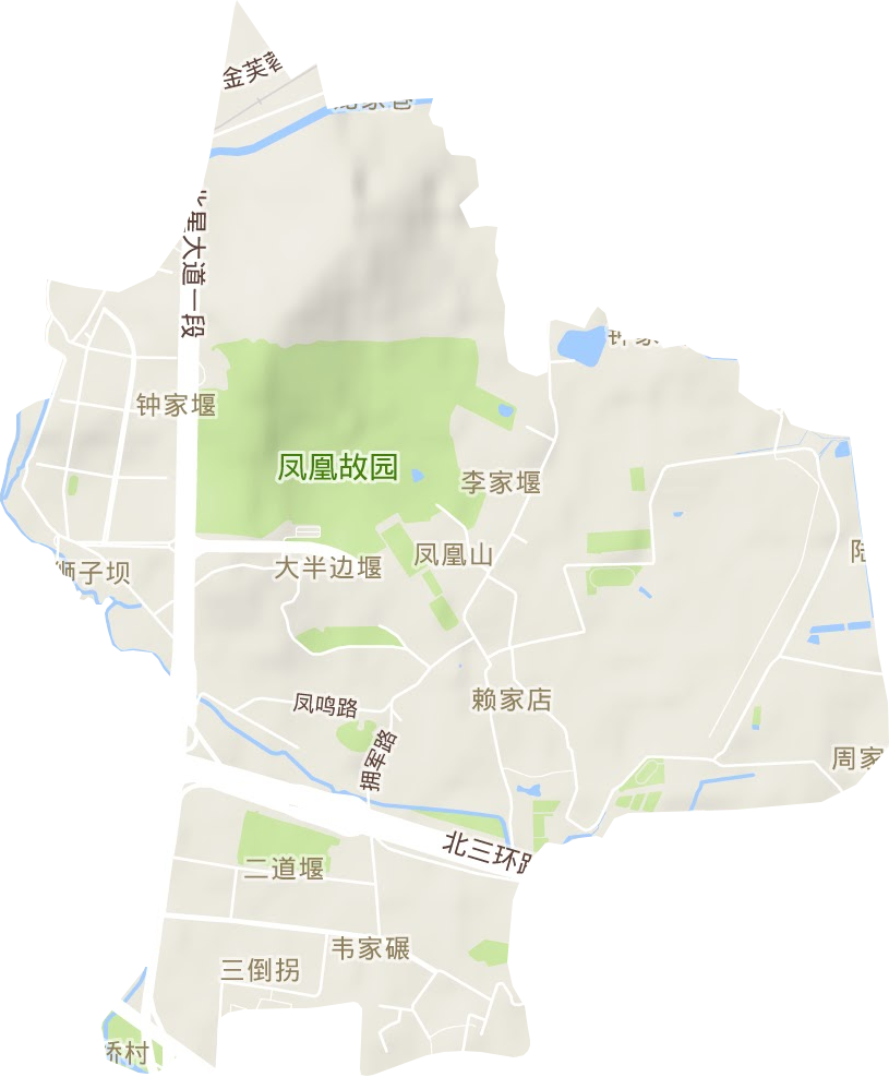 凤凰山街道地形地图