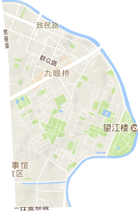 望江路街道地形地图