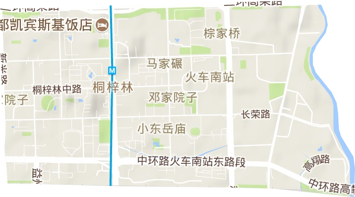 火车南站街道地形地图