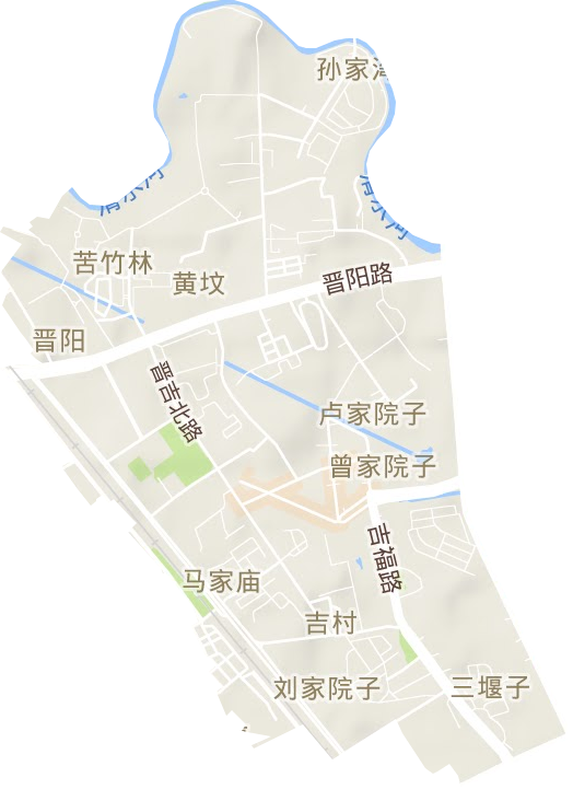 晋阳街道地形地图
