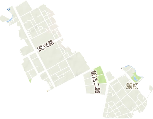 簇桥街道地形地图