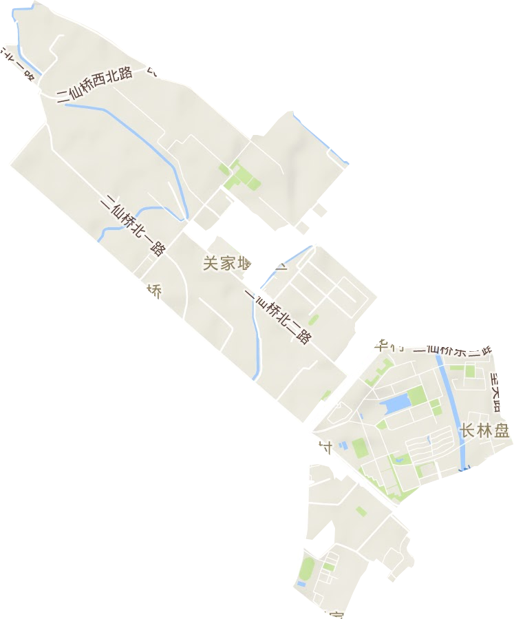 二仙桥街道地形地图