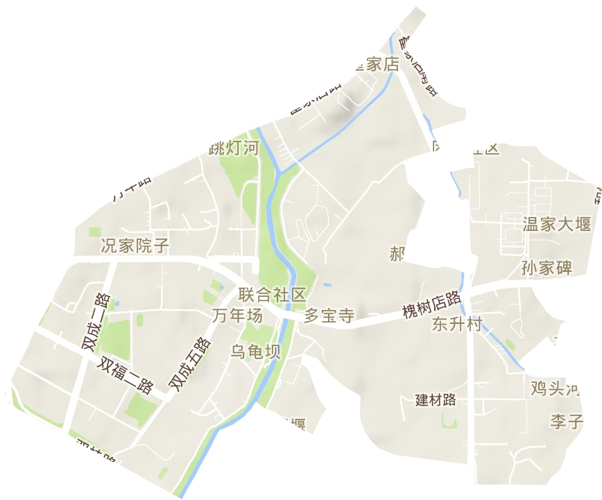 万年场街道地形地图