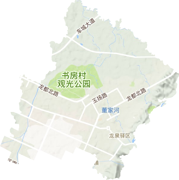 龙泉街道地形地图