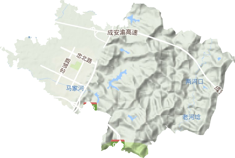 同安街道地形地图
