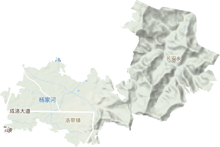 洛带镇地形地图