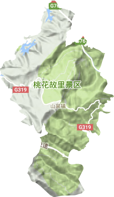 山泉镇地形地图