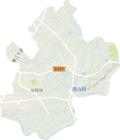 城厢镇地形地图