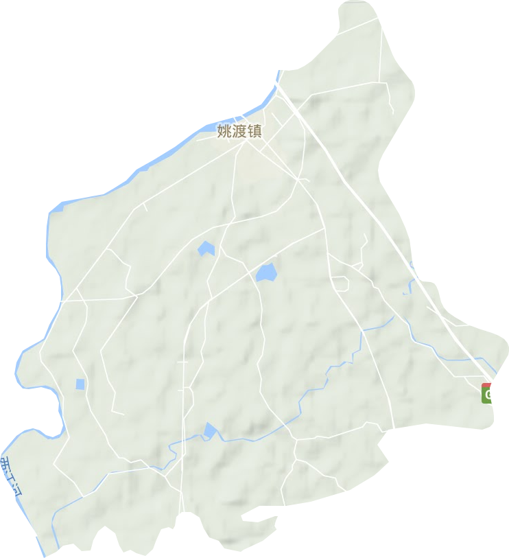 姚渡镇地形地图