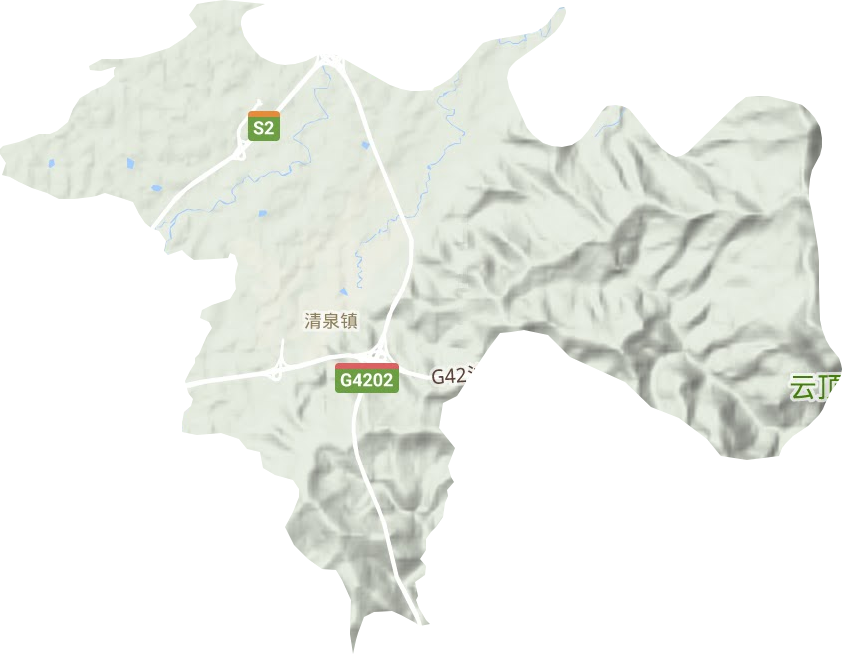 清泉镇地形地图