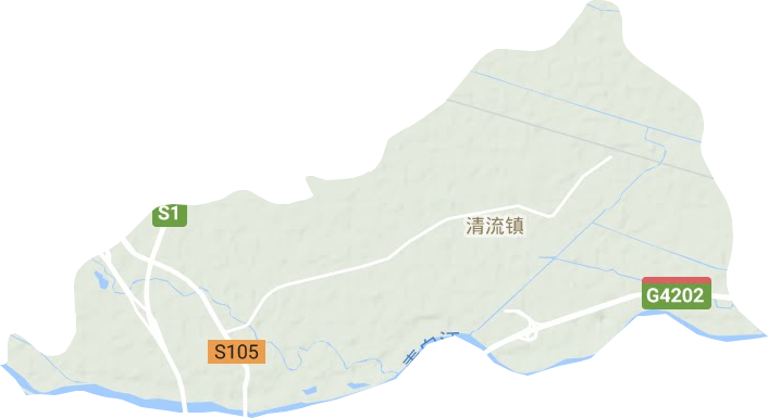 清流镇地形地图