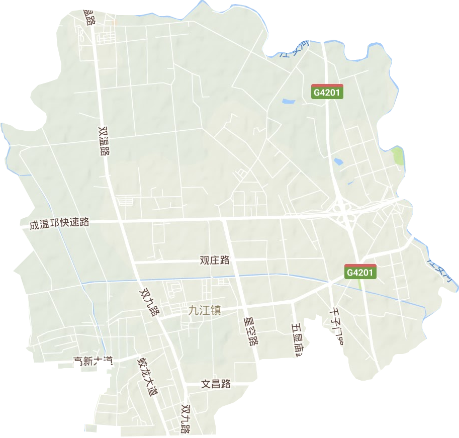 九江街道地形地图