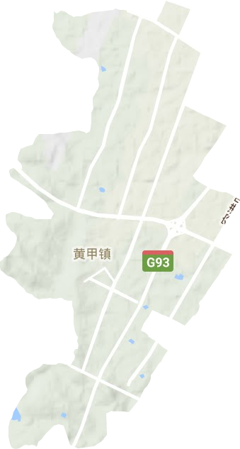 黄甲街道地形地图