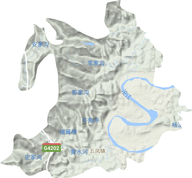 五凤镇地形地图
