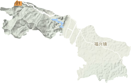 福兴镇地形地图