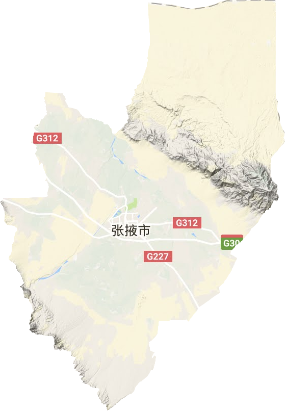 甘州区地形地图