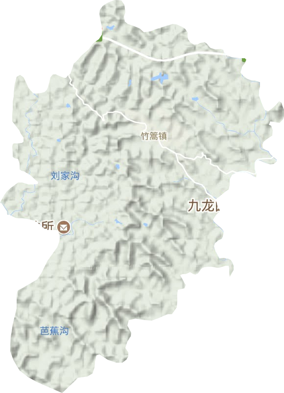 竹篙镇地形地图
