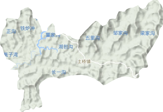 土桥镇地形地图