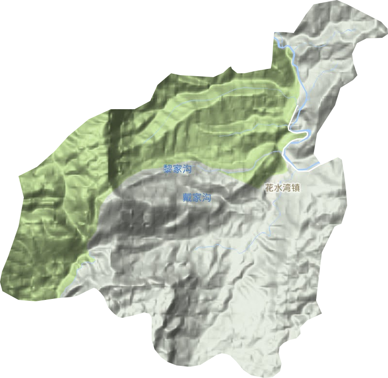 花水湾镇地形地图