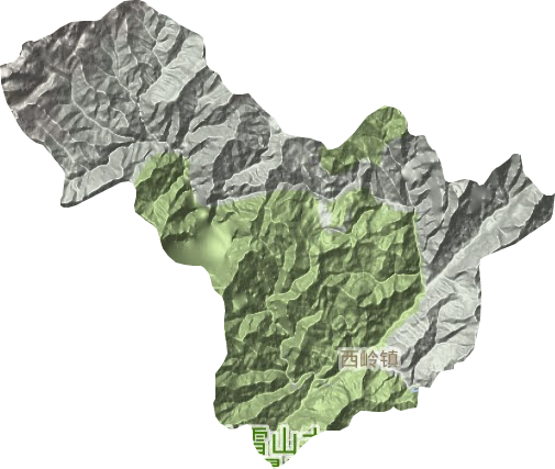 西岭镇地形地图