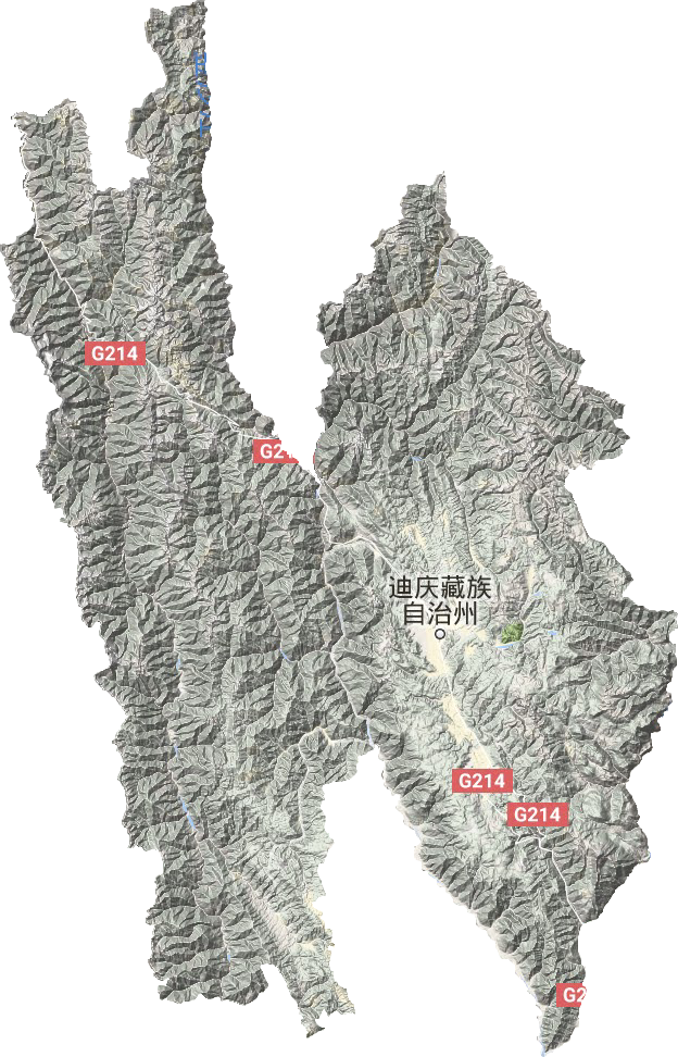 迪庆州地形地图