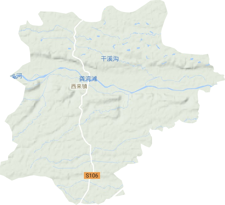 西来镇地形地图
